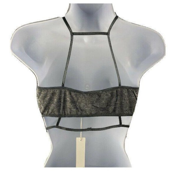 NWT LINE & DOT Charcoal Caged Wireless Bralette, charcoal, Size Large - Picture 2 of 7